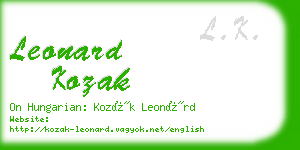 leonard kozak business card